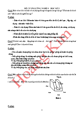 Đề cương Công nghệ 8  Học kỳ I